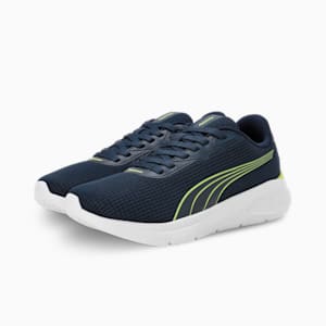 PUMA Exoteric Men's Running Shoes, Club Navy-Lime Smash-PUMA White, extralarge-IND