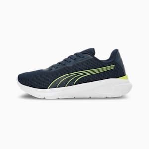 PUMA Exoteric Men's Running Shoes, Club Navy-Lime Smash-PUMA White, extralarge-IND