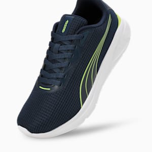 PUMA Exoteric Men's Running Shoes, Club Navy-Lime Smash-PUMA White, extralarge-IND