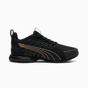 Tenis Voltaic Evo anchas para mujer, PUMA Black-PUMA Gold, extralarge