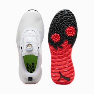 メンズ ゴルフ フュージョン グリップ 6 ディスク スパイク シューズ, PUMA White-Red Blast, extralarge-JPN