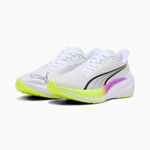 Tenis de running Darter Pro para mujer, PUMA White-Pure Magenta-Yellow Alert, extralarge