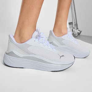 Stakd Evo Lite Women's Running Shoes, PUMA White-Feather Gray-PUMA Silver, extralarge