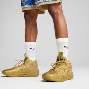 PUMA x LAMELO BALL MB.04 Golden Child Men's Basketball Shoes, PUMA Gold-Matte Puma Gold-PUMA Black, extralarge
