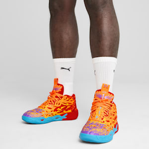 PUMA x LAMELO BALL MB.04 Phoenix Men's Basketball Shoes, PUMA Red-Orange Glow-Fluro Orange Pes-Purple Glimmer, extralarge
