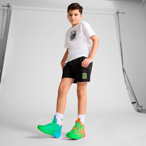 Tenis PUMA HOOPS x TORTUGAS NINJA MB.04 L&amp;M, Fluro Green Pes-PUMA Green-Bright Aqua-Orange Glow, extralarge