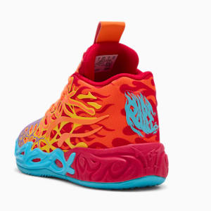 Tenis de básquet MB.04 Phoenix para adolescentes, PUMA Red-Orange Glow-Fluro Orange Pes-Purple Glimmer, extralarge