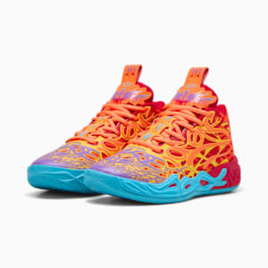 Tenis de básquet MB.04 Phoenix para adolescentes, PUMA Red-Orange Glow-Fluro Orange Pes-Purple Glimmer, extralarge