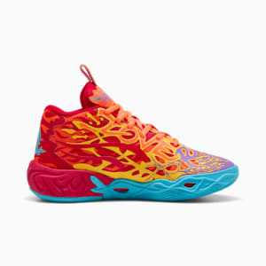 PUMA x LAMELO BALL MB.04 Phoenix Big Kids' Basketball Shoes, PUMA Red-Orange Glow-Fluro Orange Pes-Purple Glimmer, extralarge
