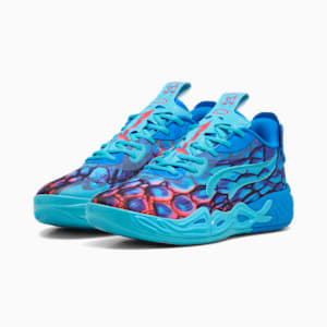 Tenis de básquetbol para hombre PUMA x LAMELO BALL MB.04 LO Alien Skins, Ultra Blue-Luminous Pink-Green Glare, extralarge