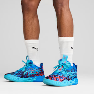 PUMA x LAMELO BALL MB.04 LO Alien Skin Men's Basketball Shoes, Ultra Blue-Luminous Pink-Green Glare, extralarge