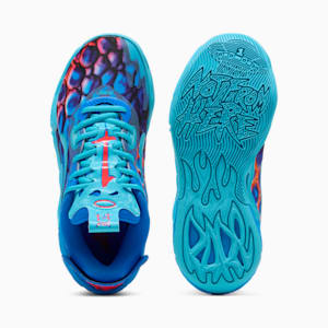 Tenis para niños MB 4.0 LO Alien Skins PUMA x LAMELO BALL, Ultra Blue-Luminous Pink-Green Glare, extralarge