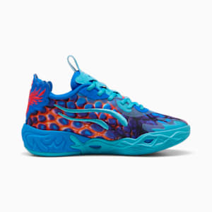 Tenis para niños MB 4.0 LO Alien Skins PUMA x LAMELO BALL, Ultra Blue-Luminous Pink-Green Glare, extralarge