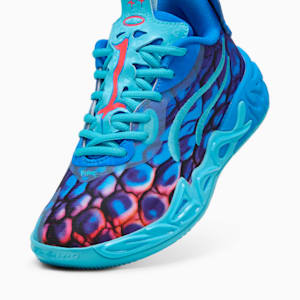 Tenis para niños MB 4.0 LO Alien Skins PUMA x LAMELO BALL, Ultra Blue-Luminous Pink-Green Glare, extralarge