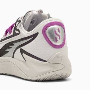Scoot Zeros II Sterling Men's Basketball Shoes, Feather Gray-Wild Berry, extralarge