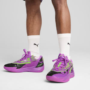 Scoot Zeros II Purple Lab Men's Basketball Shoes, Pure Magenta-Green Glare, extralarge