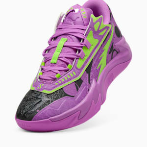 Scoot Zeros II Purple Lab Men's Basketball Shoes, Pure Magenta-Green Glare, extralarge