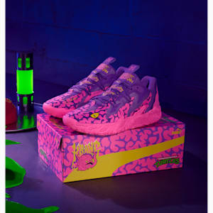 Tenis adolescentes PUMA HOOPS x TORTUGAS NINJA MB.03 Lo Krang, Ultra Violet-Fast Pink-Speed Yellow, extralarge