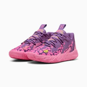Tenis adolescentes PUMA HOOPS x TORTUGAS NINJA MB.03 Lo Krang, Ultra Violet-Fast Pink-Speed Yellow, extralarge