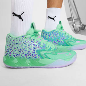 PUMA x LAMELO BALL MB.01 Alien Safari Men's Basketball Shoes, Green Glimmer-Pure Magenta-Hyperlink Blue, extralarge