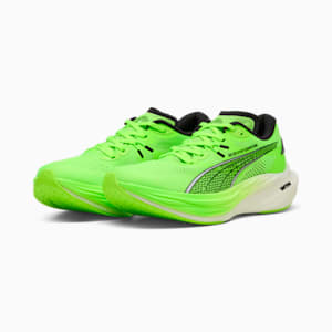 メンズ PUMA x HYROX ディヴィエイト ニトロ 3 ランニングシューズ, Green Glare-PUMA Black, extralarge-JPN