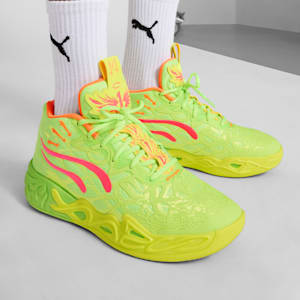 PUMA x LAMELO BALL MB.04 Gem Men's Basketball Shoes, Yellow Alert-Green Glare-Pink Alert, extralarge