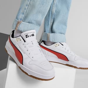 Tenis Porsche Legacy Rebound Game, PUMA White-Red Fire, extralarge