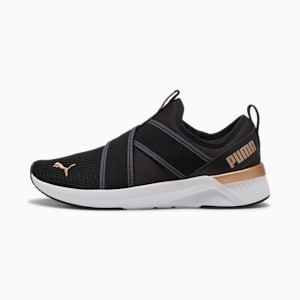 SOFTRIDE Harli Slip-On Running Shoes Women, PUMA Black-PUMA White-PUMA Gold, extralarge
