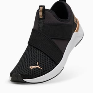 SOFTRIDE Harli Slip-On Running Shoes Women, PUMA Black-PUMA White-PUMA Gold, extralarge