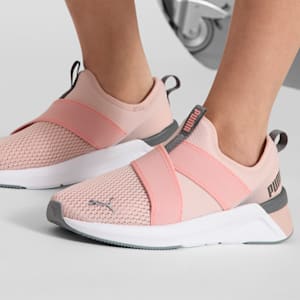 SOFTRIDE Harli Slip-On Running Shoes Women, Rose Quartz-Cool Dark Gray-PUMA White, extralarge