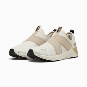 Chaussures de course à enfiler SOFTRIDE Harli Femme, Warm White-Toasted Almond-PUMA Black, extralarge