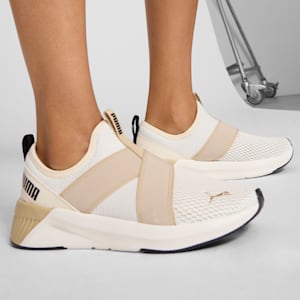 SOFTRIDE Harli Slip-On Running Shoes Women, Warm White-Toasted Almond-PUMA Black, extralarge