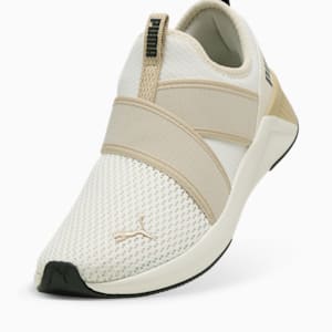 Tenis mujer running SOFTRIDE Harli Slip-On, Warm White-Toasted Almond-PUMA Black, extralarge