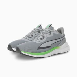 PUMA Exotine 4.0 Men's Running Shoes, Cool Mid Gray-Cool Dark Gray-Spring Fern, extralarge-IND