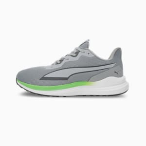 PUMA Exotine 4.0 Men's Running Shoes, Cool Mid Gray-Cool Dark Gray-Spring Fern, extralarge-IND
