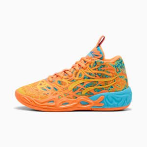 MB.04 Graffiti Basketball Shoes Big Kids, Bright Aqua-Heat Fire, extralarge