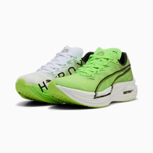 ウィメンズ PUMA x HYROX ディヴィエイト ニトロ エリート 3 ランニングシューズ, PUMA White-Green Glare, extralarge-JPN