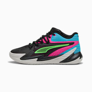 Chaussures de basketball Dagger Enfant et adolescent, PUMA Black-Fluro Pink Pes, extralarge