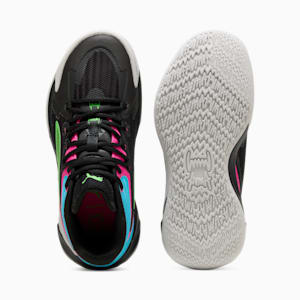 Chaussures de basketball Dagger Enfant et adolescent, PUMA Black-Fluro Pink Pes, extralarge
