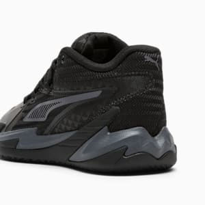 Tenis de básquetbol Dagger para niños grandes, PUMA Black-Galactic Gray, extralarge