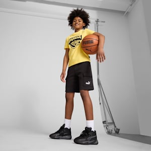 Tenis de básquetbol Dagger para niños grandes, PUMA Black-Galactic Gray, extralarge