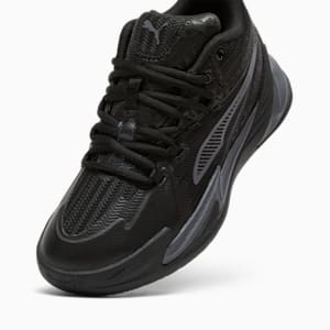 Tenis de básquetbol Dagger para niños grandes, PUMA Black-Galactic Gray, extralarge