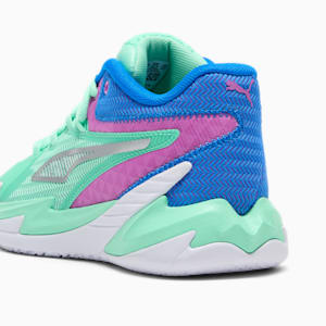 Tenis de básquetbol Dagger para niños grandes, Green Glimmer-Pure Magenta, extralarge
