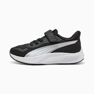 Tenis Pounce Lite para niños, PUMA Black-PUMA White-PUMA Silver, extralarge