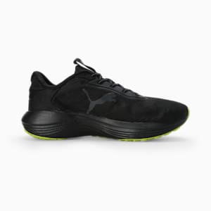 Galaxis Pro Men's Performance Boost Running Shoes, PUMA Black-Lime Smash-Strong Gray, extralarge-IND