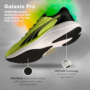 Galaxis Pro Men's Performance Boost Running Shoes, Lime Sheen-PUMA Black-PUMA White, extralarge-IND