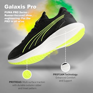 Galaxis Pro Women's Performance Boost Running Shoes, PUMA Black-Yellow Alert-Pure Magenta, extralarge-IND