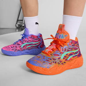 Tenis de básquet MB.04 Creativity Pack juvenil, Dark Amethyst-Orange Glow-Poison Pink-Electric Peppermint, extralarge