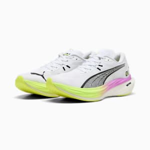 メンズ ディヴィエイト ニトロ 3 EKIDEN グロー ランニングシューズ, PUMA White-Pure Magenta-Yellow Alert, extralarge-JPN