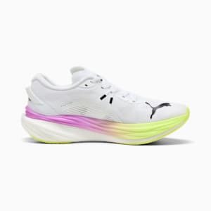 メンズ ディヴィエイト ニトロ 3 EKIDEN グロー ランニングシューズ, PUMA White-Pure Magenta-Yellow Alert, extralarge-JPN